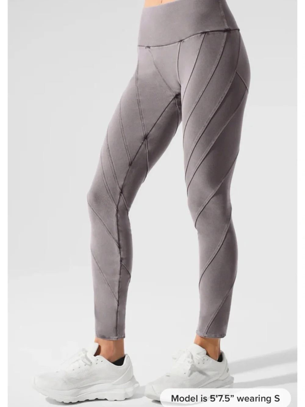 ALO Yoga Alosoft Washed Cool Grey High-Waist‎ Sunray Leggings extra small